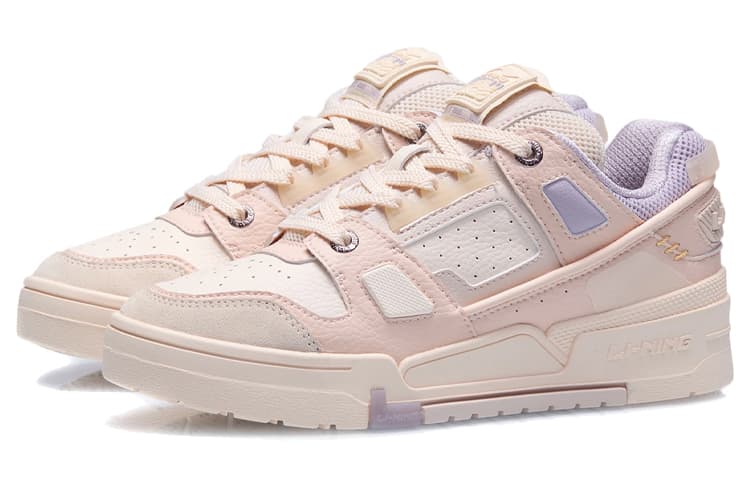 LiNing Slip-Resistant Low-Top Skateboard Shoes Women's Soft Rose Pink 6