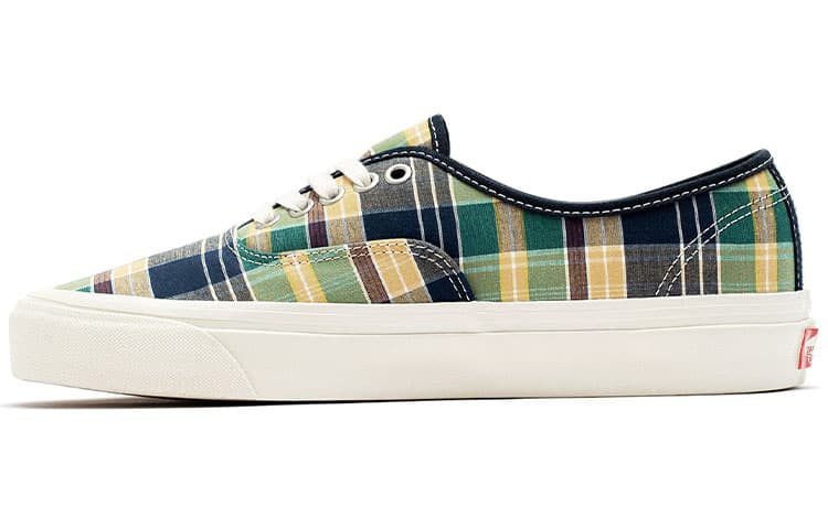 Vans Style 44 Low Tops Casual Skateboarding Shoes Unisex Yellow Green Blue Plaid 'Yellow Green Blue'