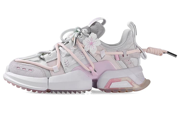 LiNing Pan Gu Trek Casual Shoes Women's Low-Top Pink Apricot 2