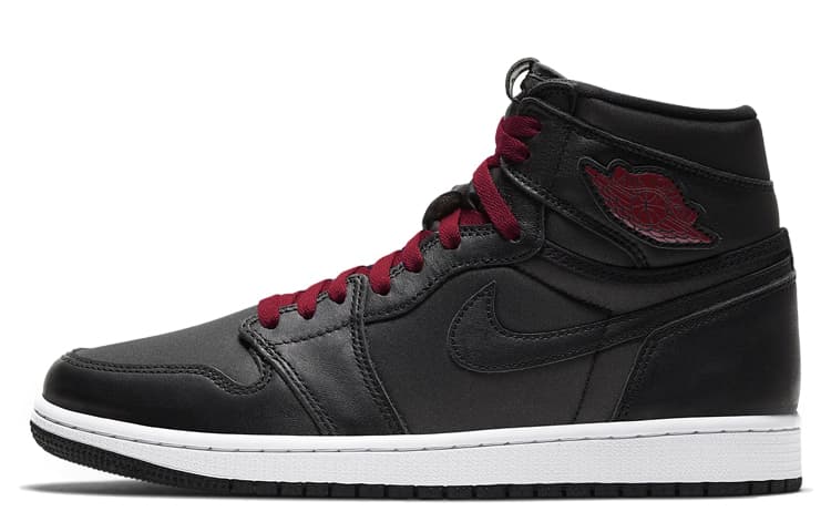JORDAN 1 Retro High Black Satin Gym Red 2