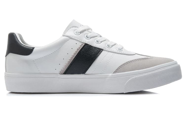 LiNing Vulc Lite Low-Top Skateboard Shoes Men's White Black 4