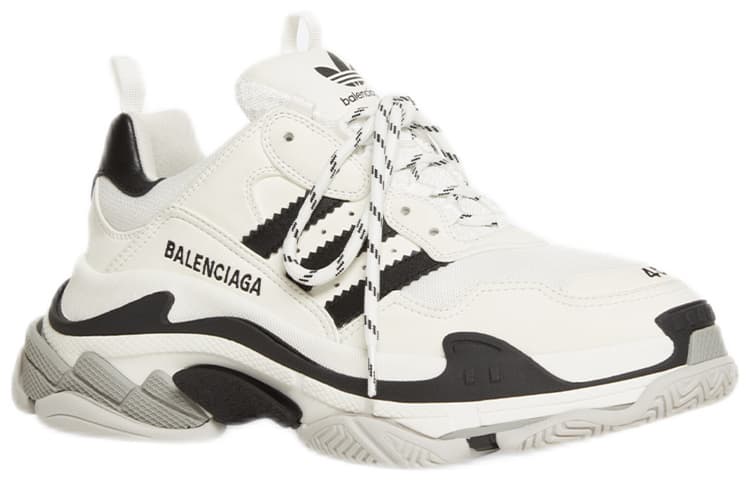 Balenciaga X Adidas Triple S White Black Women's 4