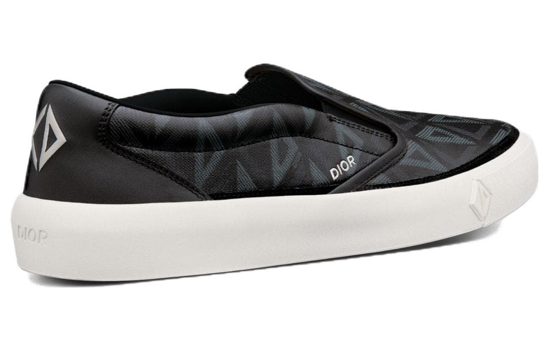 DIOR B101 Leather Canvas Logo Low-Top Fashion Sneakers Men's Black 6