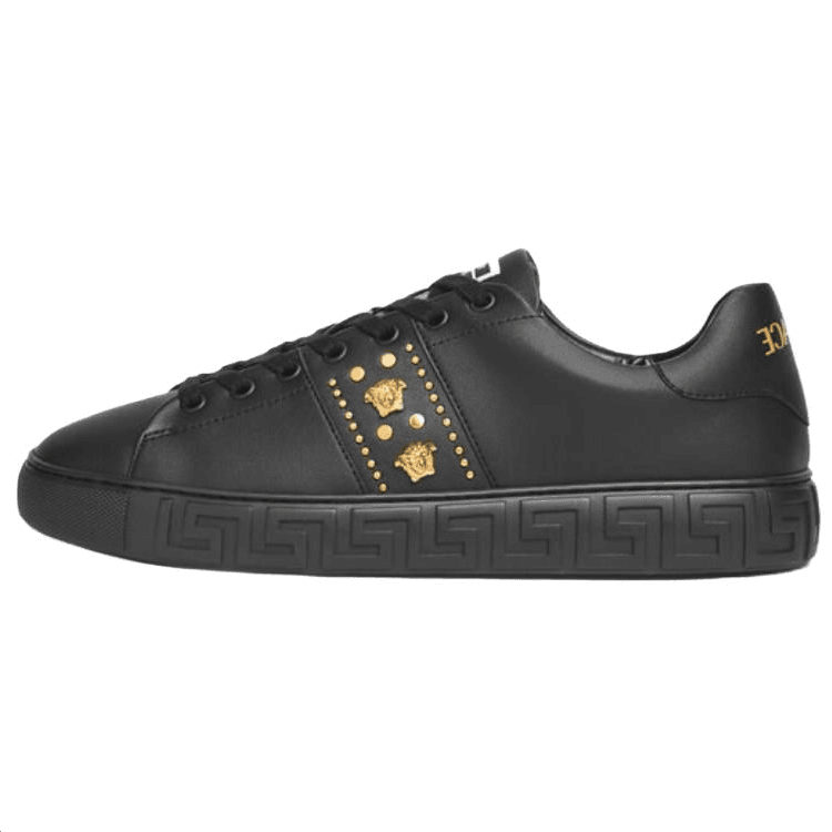VERSACE Greca Low Top Skateboard Shoes Men's Black