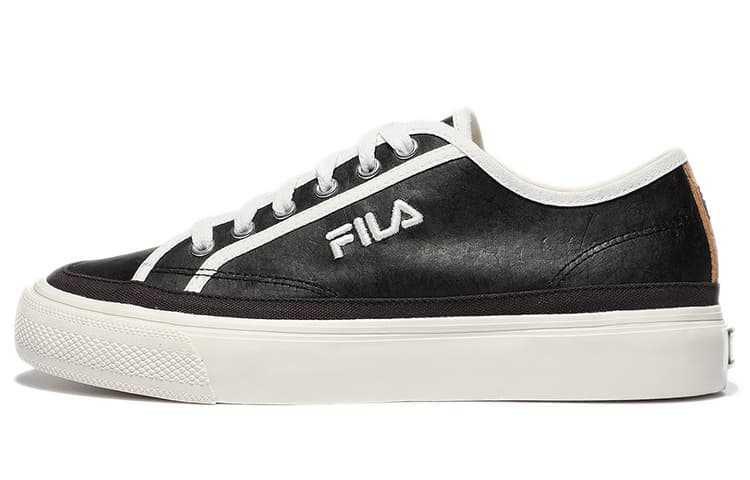FILA Earth Touch Low-Top Skateboard Shoes Unisex Black White Korean Style