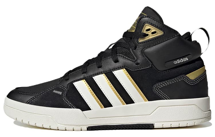 Adidas Neo 100DB Anti-Slip And Wear-Resistant Lightweight Mid-Top Skateboard Shoes Unisex Black Yellow White
