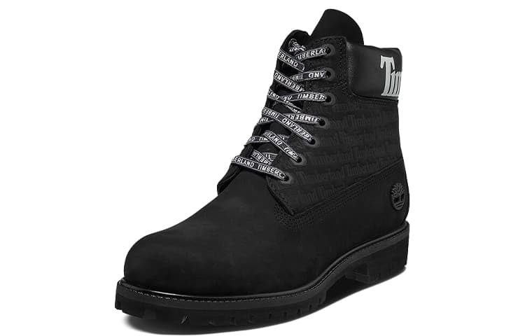 Timberland 6 Inch Premium Logo Wide Fit Boots 'Black Nubuck' 4