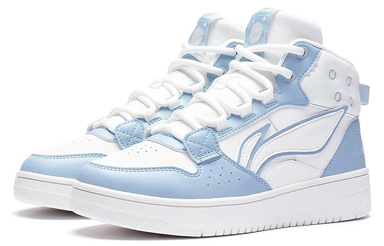 LINING Skateboard Shoes Women's High-Top White Blue 5