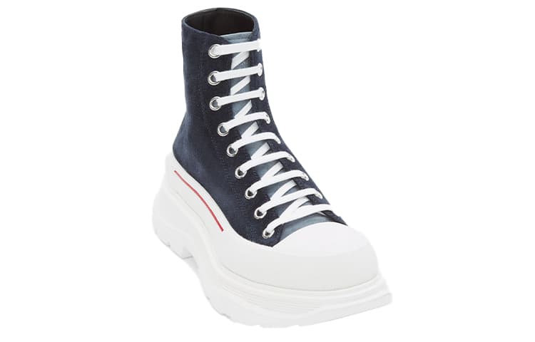 Alexander McQueen Tread Slick Short Martin Boot Men's Marine Blue 4