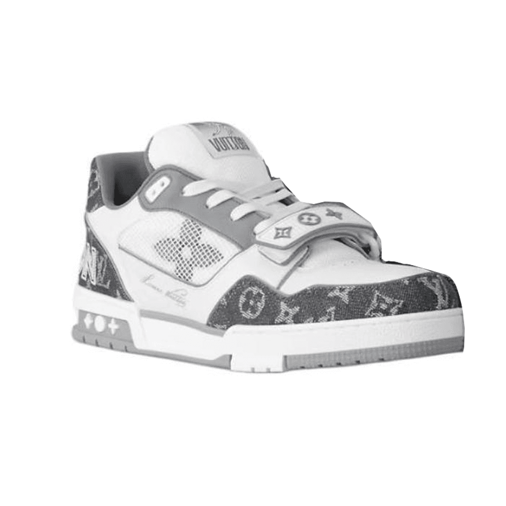 LOUIS VUITTON Trainer Skateboard Shoes Men Low-Top White Black 3