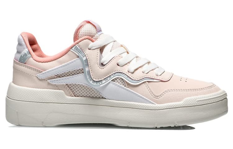 LiNing Wave Spwv Lite Anti-Slip Wear-Resistant Low-Top Skateboard Shoes Women's Pink Gray White 4