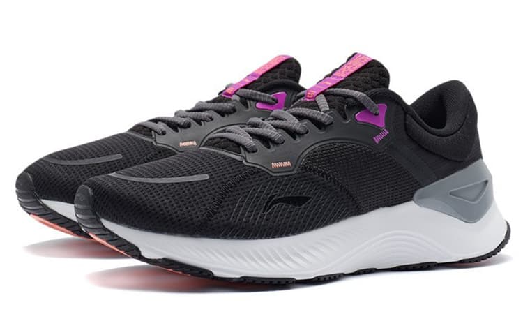 LiNing YueYing Element Cushioning Anti-Slip And Wear-Resistant Low-Top Running Shoes Black Purple 6