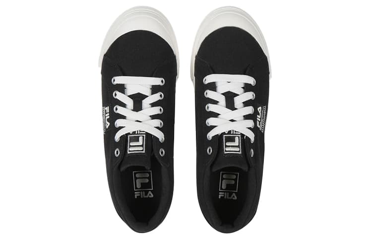 FILA Heli Low-Top Skateboard Shoes Unisex Black White Korean Style 6
