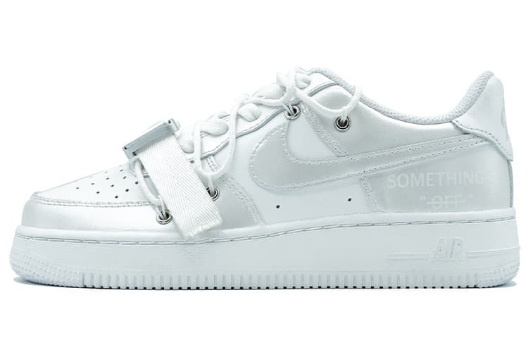 Nike Air Force 1 Skateboard Shoes Men Low-Top Silver/White 4