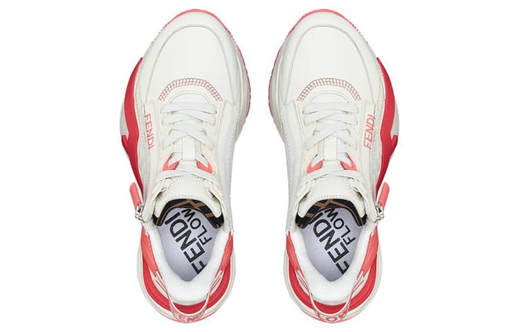 FENDI Women's Flow FF Motif Low 'White Pink' 5
