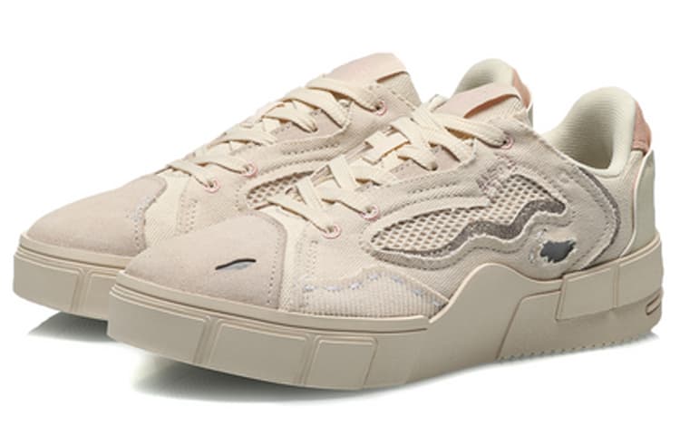LINING CF Skateboard Shoes Women's Low-Top Swan White 6