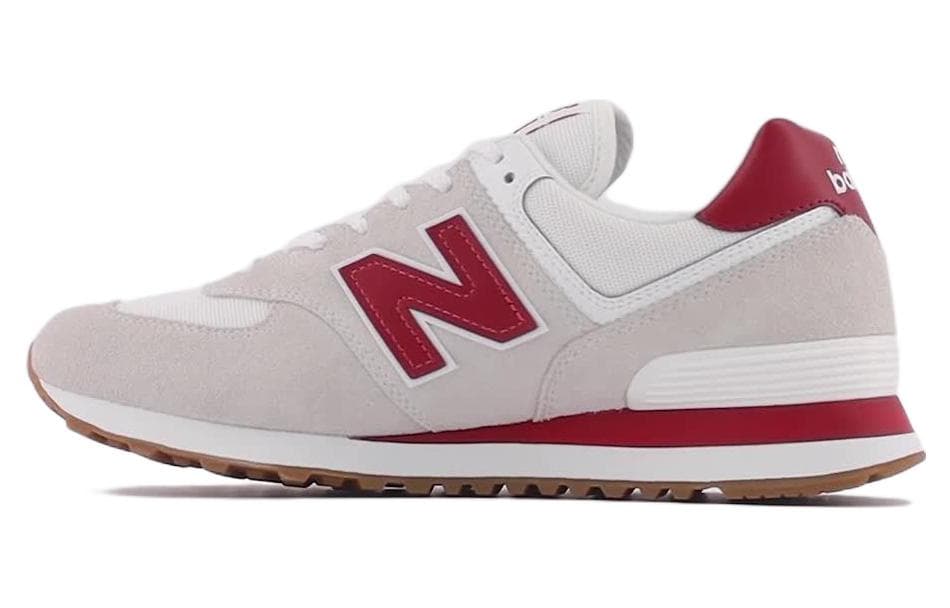 New Balance 574 White Red Gum