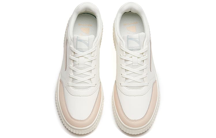 Anta Life Collection Cookie Shoes Anti-Slip Wear-Resistant Low-Top Skateboard Shoes Women's White Brown 5