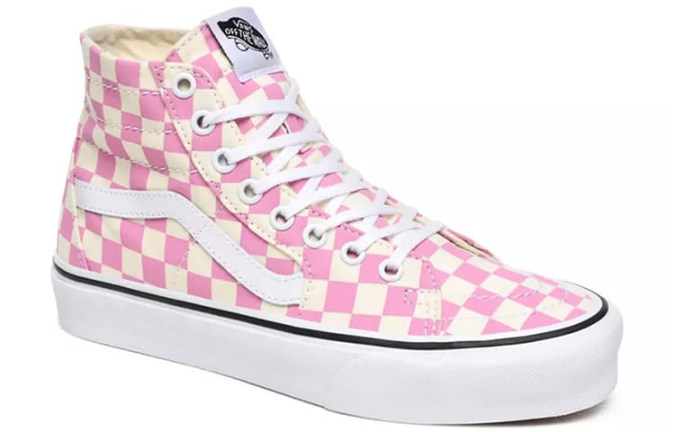 Vans Checkerboard SK8 HI Tapered Shoes Pink Women's 6