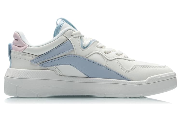 LiNing Wave Superwave LO Slip-Resistant Breathable Lightweight Wear-Resistant Skateboard Shoes Women's White Blue 3