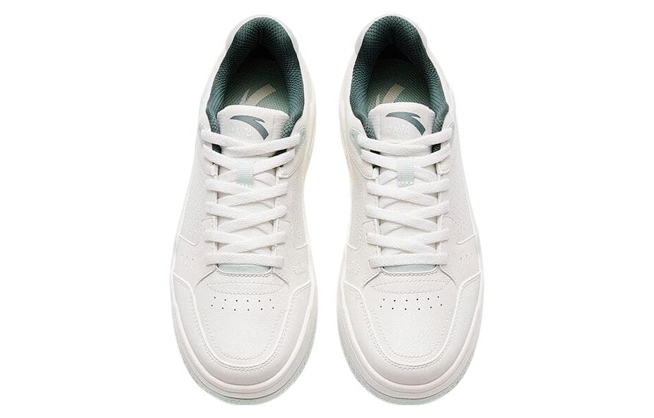 Anta 982GZ Anti-Slip Wear-Resistant Low-Top Skateboard Shoes Women's White Green 3