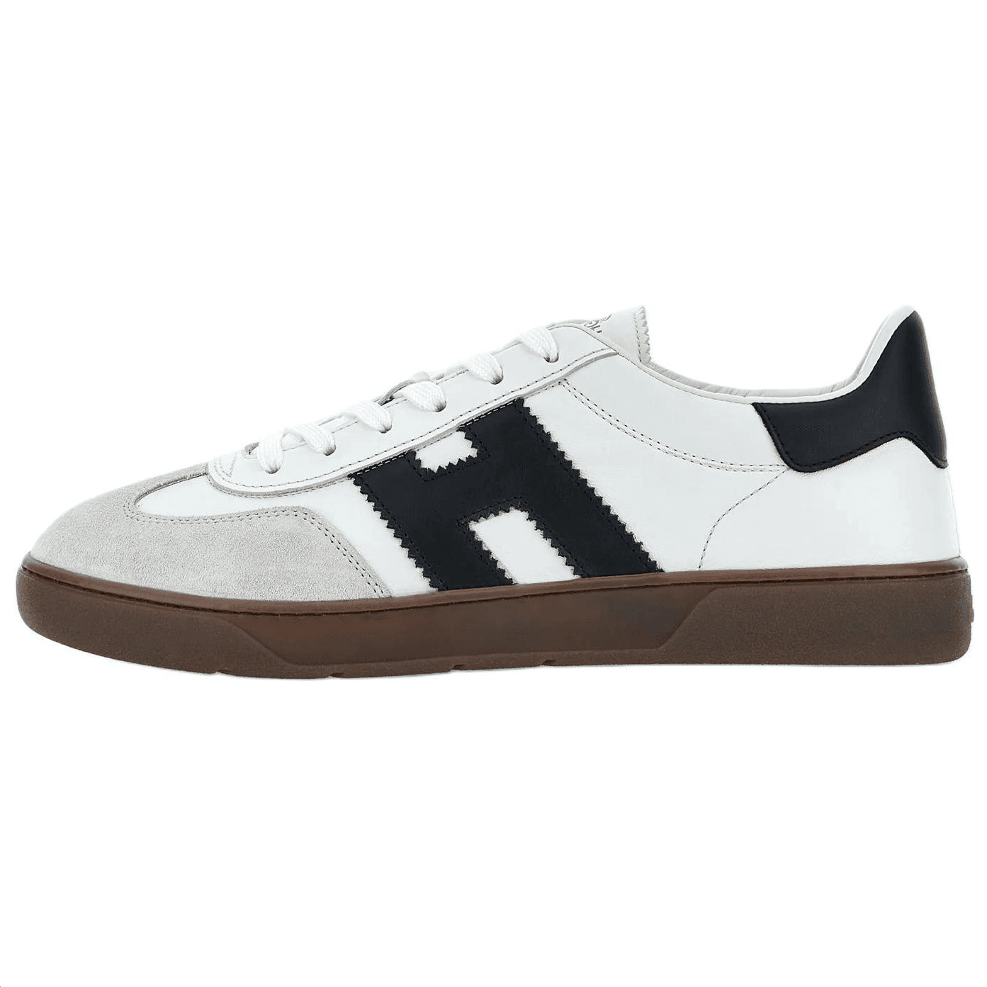HOGAN Cool Suede Round Toe Lace-Up Low-Top Sneakers Men's White