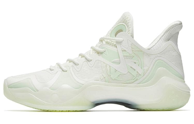 Anta Shock Wave 4 Wear-Resistant Slip-Resistant Mid-Top Performance Basketball Shoes Men's White 2