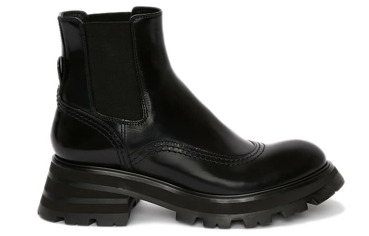 Alexander McQueen Leather Chelsea Ankle Boots 'Black' Women's 3