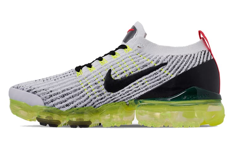 Nike Air VaporMax Flyknit 3 White Black Volt Bright Crimson