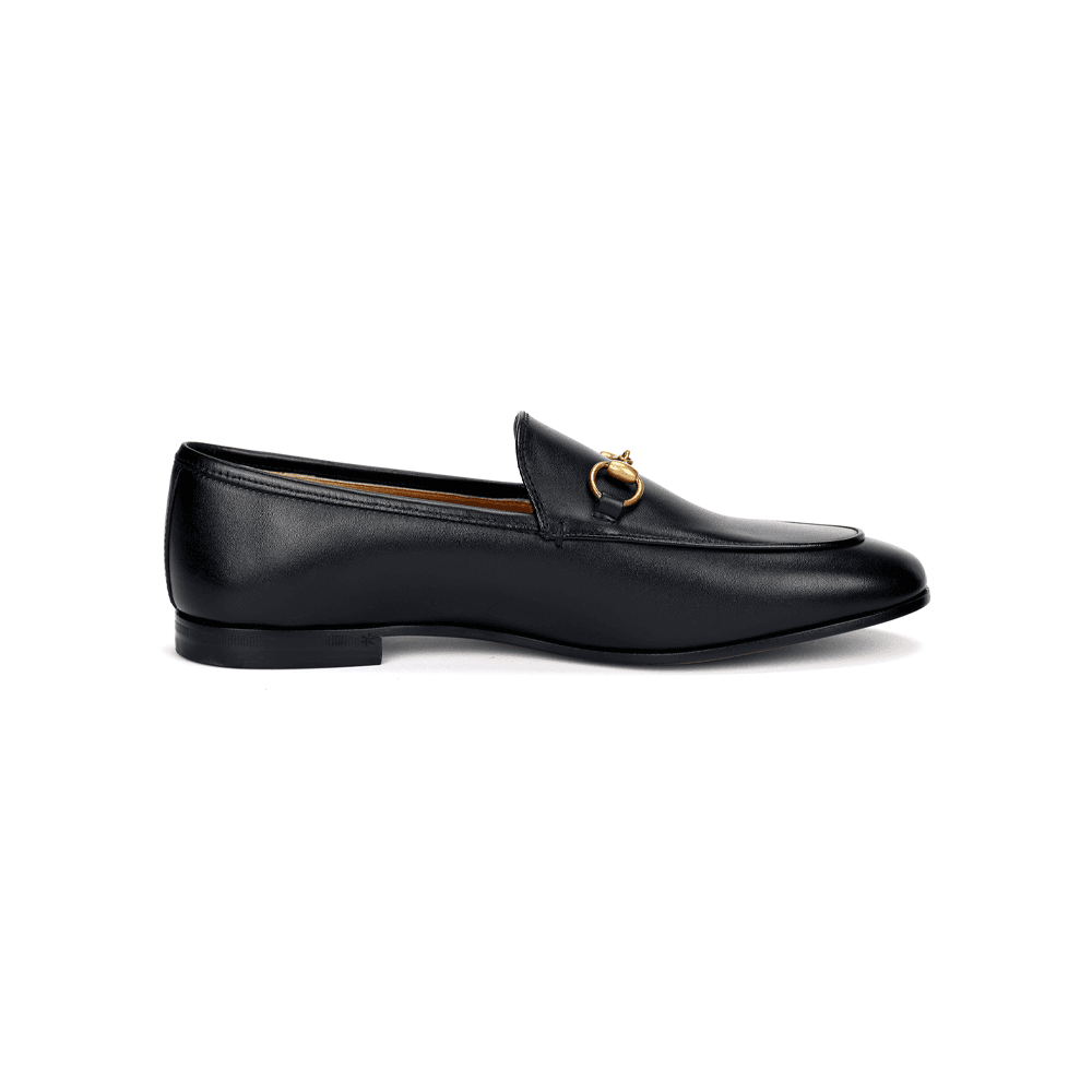 GUCCI Betis Glamour Leather Loafers Black Women's 3