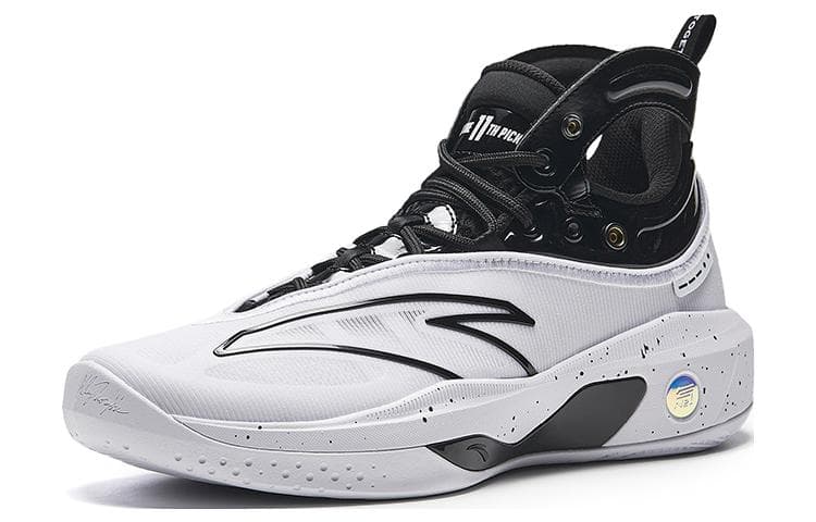 Anta KT8 KT 8 Black Eight Anti-Slip Wear-Resistant High-Top Basketball Shoes Men's Black White 6