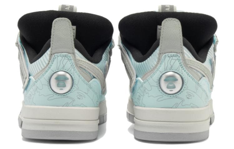 Aape x LiNing Wave Anti-Slip Wear-Resistant Low-Top Skateboard Shoes Women's Gray Blue 6