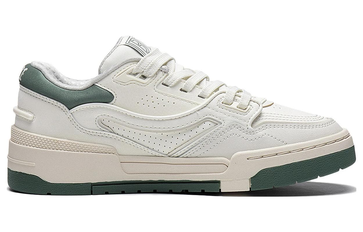 LiNing 001 BTC Btc Durable Breathable Low-Top Skateboard Shoes Women's White Green 3