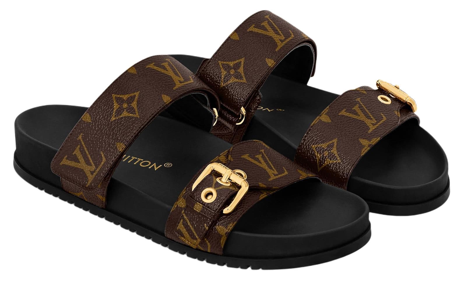 LOUIS VUITTON Bom Dia Flat Mules Women's 6