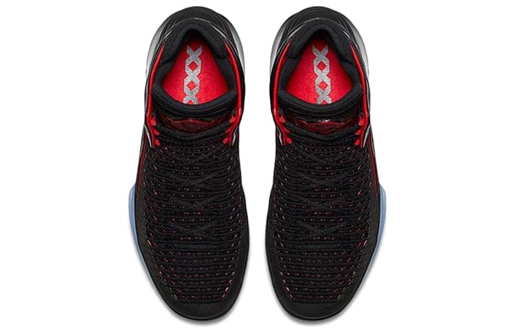 Jordan Air Jordan 32 Bred MJ Day Cushioning Slip-Resistant Balance Mid-Top Basketball Shoes Men's Black Red 5