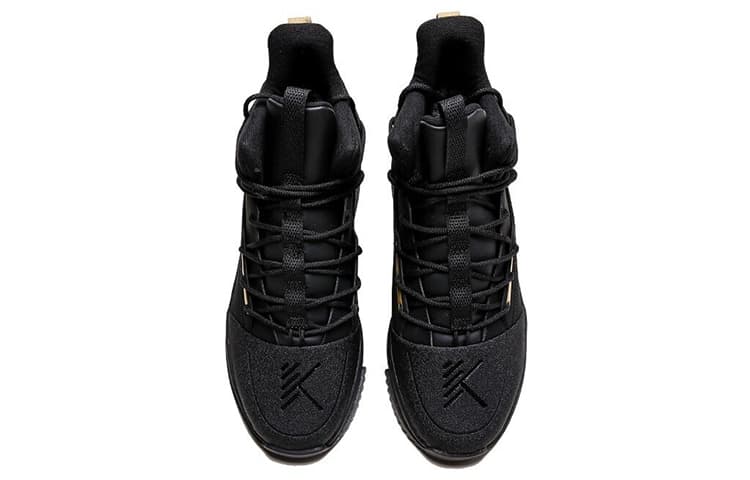 Anta Basketball Collection Anti-Slip Wear-Resistant High-Top Vintage Basketball Shoes Men's Black Gold 6