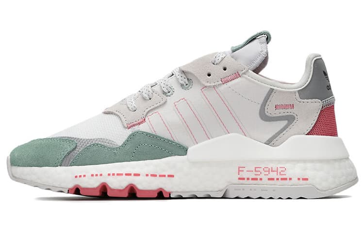 Adidas Originals Nite Jogger 'White Gray Green' Women's 2