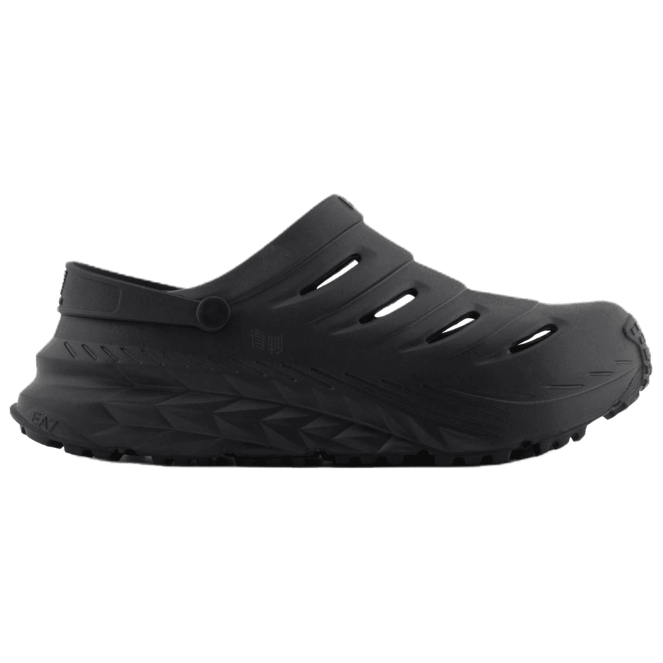 EMPORIO ARMANI EA7 Crusher Sonic Clog 3D Geometric Pattern Embossed Logo Round Toe Slip-On Clogs Unisex Black 4