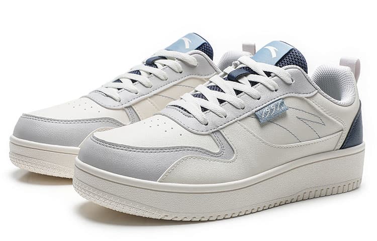Anta Life Collection Wear-resistant And Lightweight Low-Top Skateboard Shoes Men's White Gray Blue 5