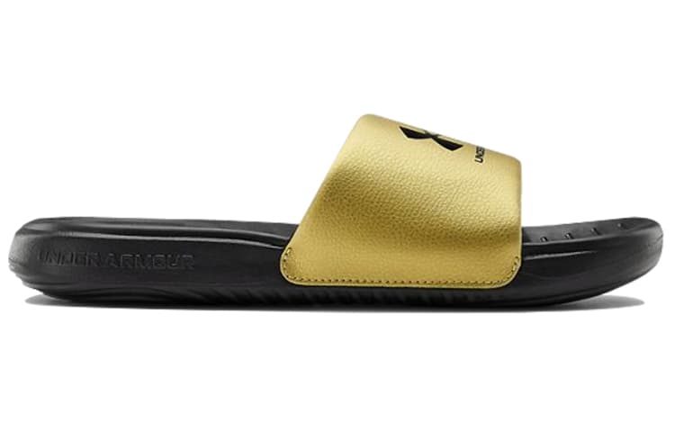 Under Armour Ansa Fixed Slides 'Black Metallic Gold' Women's 3