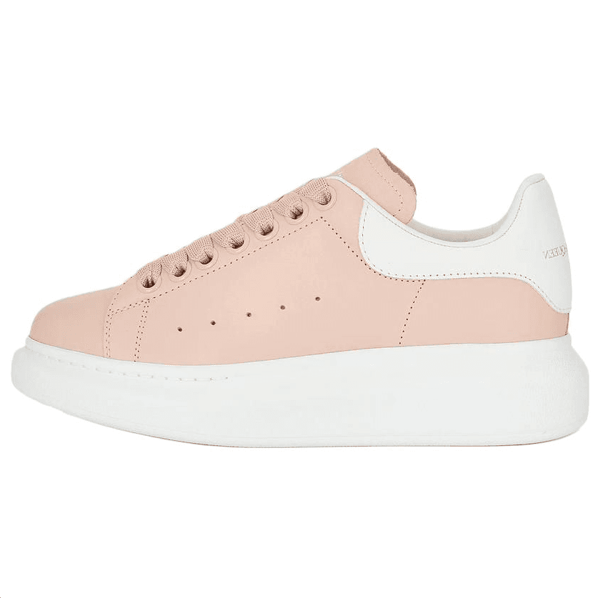 Alexander McQueen Calfskin Round-Toe Lace-Up Low-Top Casual Shoes Women's Pink 2