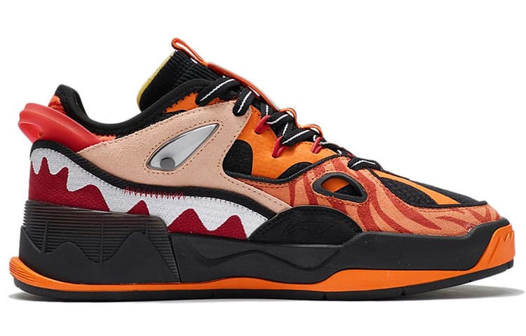LiNing CF Twinkle Star Low-Top Skateboard Shoes Women's Black Orange 4
