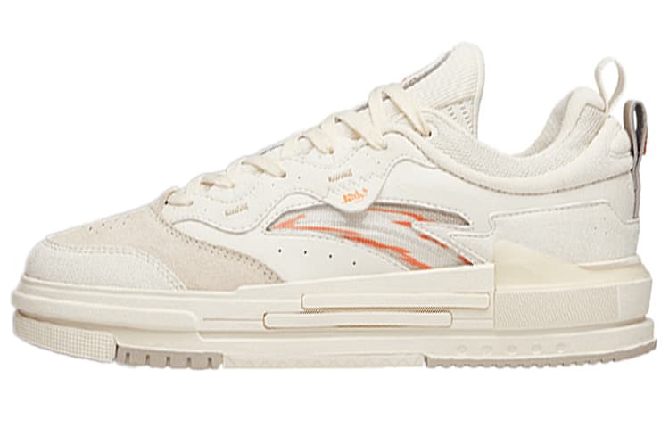 ANTA Skateboard Shoes Men Low-Top Light Beige White