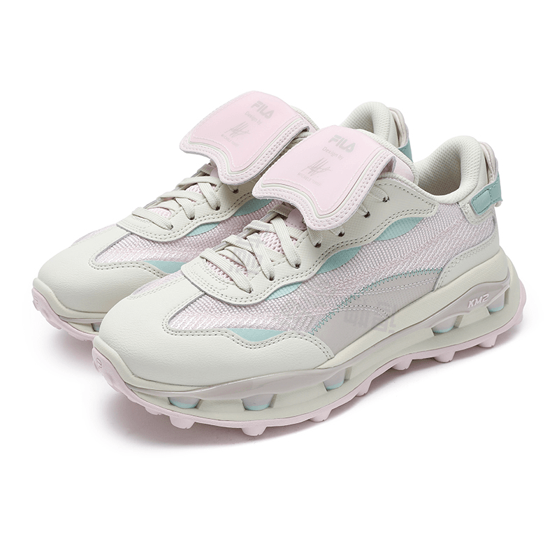 FILA KM2 Stackable Shoes 2 Fashion Versatile Simple Comfortable Sport Durable Breathable Low-Top Casual Shoes Women's Pink & White 6