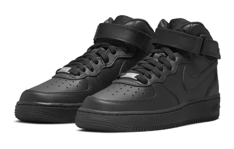 Nike Kids Air Force 1 Mid "Triple Black" Sneakers 5