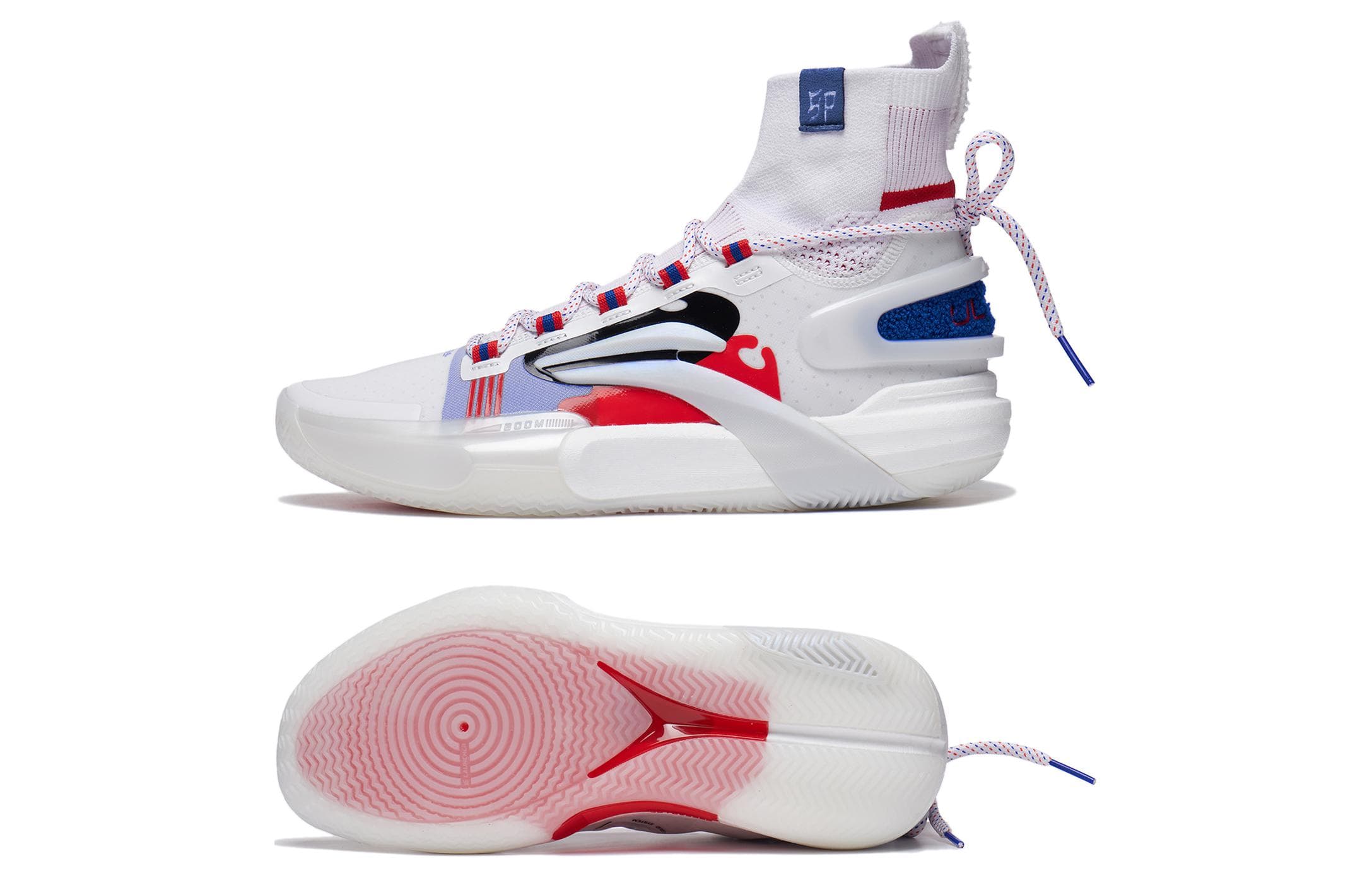 LiNing Speed 9 Ultra Cushioning Anti-Slip And Wear-Resistant High-Top Basketball Shoes Men's White 5