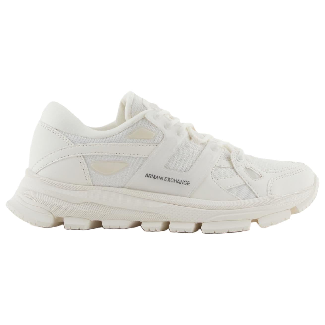 ARMANI EXCHANGE AE Platform Mesh Panel Lace-Up Low-Top Casual Shoes Men's White 3