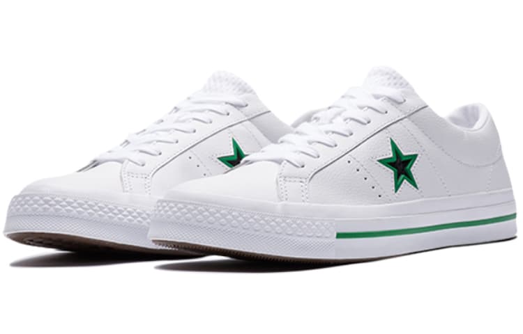 Converse One Star Ox Leather White/Green Original Style 4