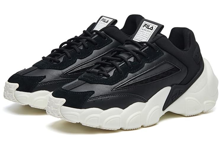 FILA Heritage-Fht Comfort Breathable Low Top Casual Dad Shoes Women's Black 5