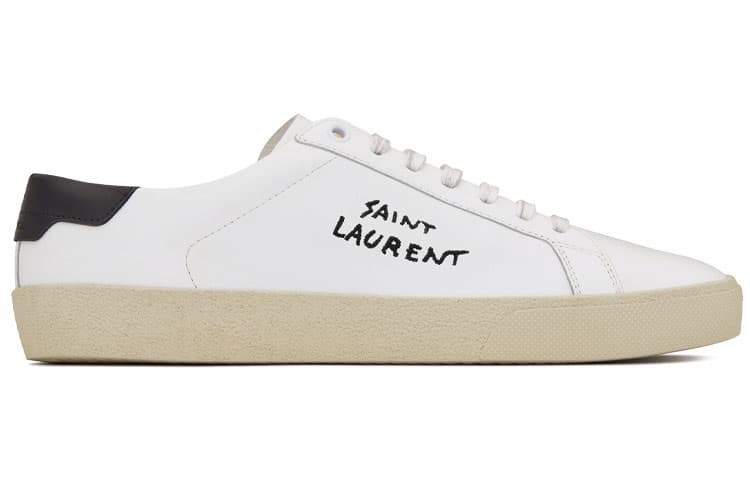 SAINT LAURENT Court Classic SL/06 Low White Black Women's 3